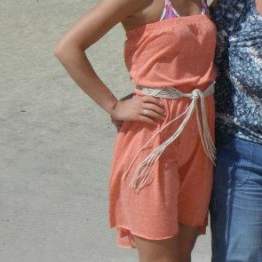 Coral high low summer dress